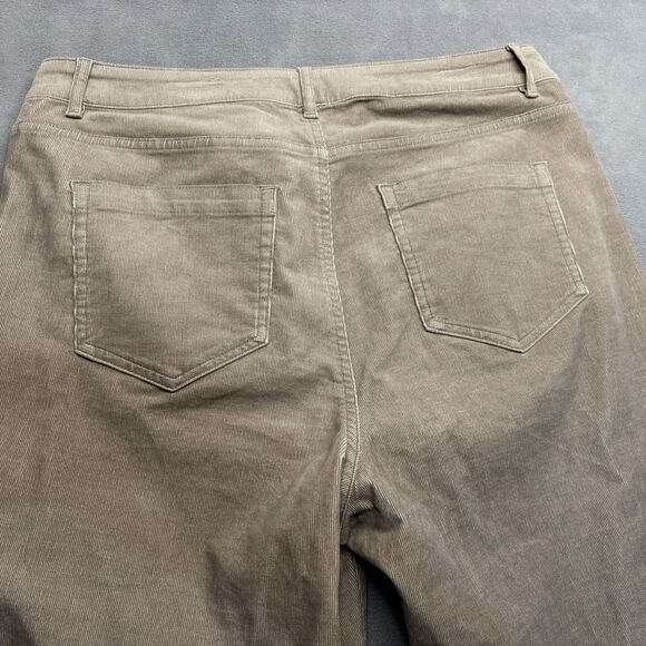 J Jill Size 12 Corduroy Pants Tan Stretch Straight Legs Pockets Mid Rise - Picture 5 of 10